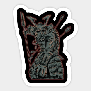 Warrior Japan Halloween Zombie Traditional Sticker